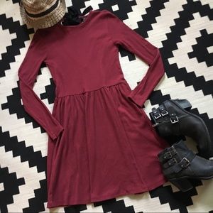 Maroon Topshop Skater Dress